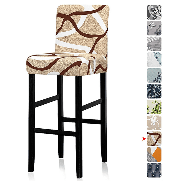 Jacquard Stretch Pub Bar Counter Stool Dining Chair Slipcover Removable